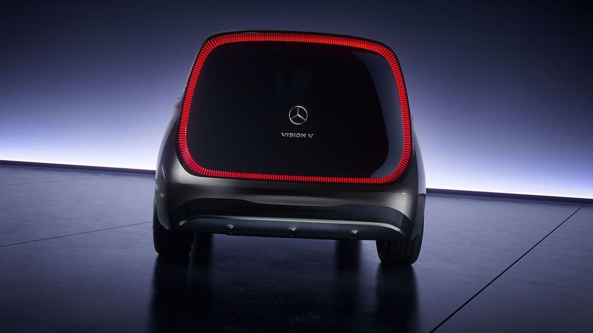 Mercedes luxury electric van with 65 inches screen, 42 speakers